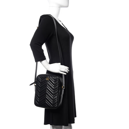 Gucci Calfskin Matelasse GG Marmont Travel Bag Black 2 of 10