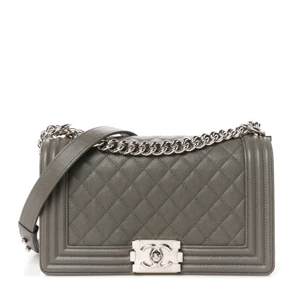 Chanel Caviar Quilted Medium Boy Flap Grey 1 of 10