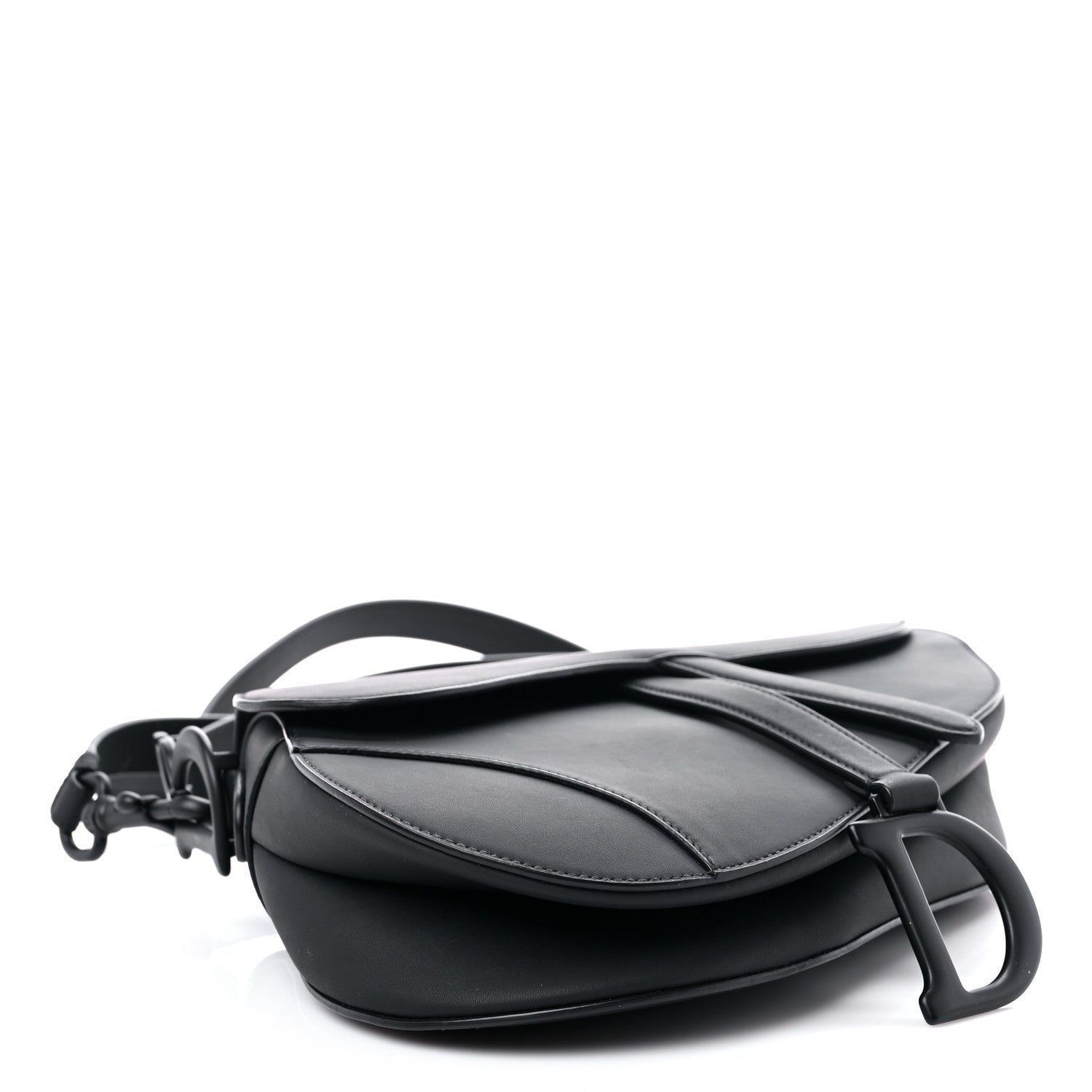 Christian Dior Ultra Matte Calfskin Saddle Bag With Strap Black 3 of 10