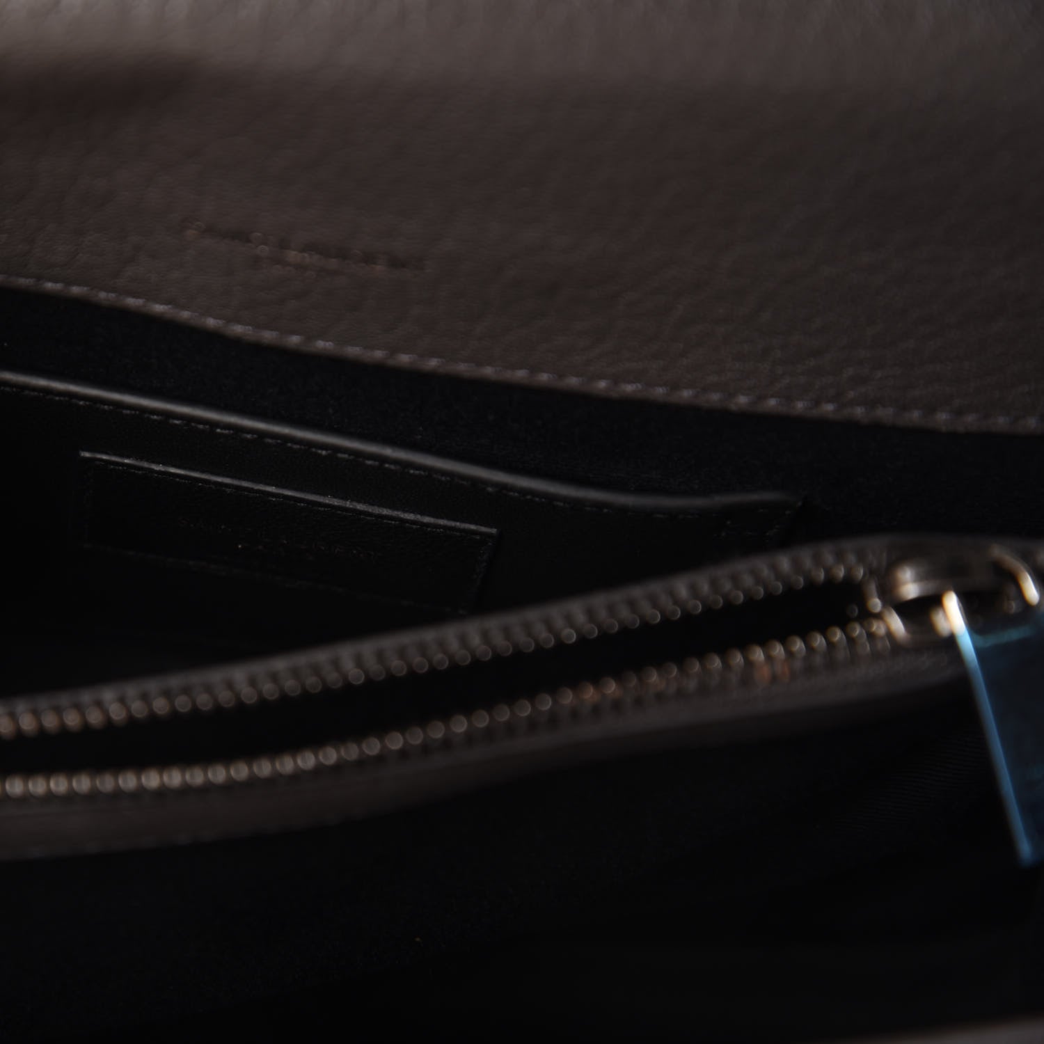 Saint Laurent Sheepskin Matelasse Chevron Monogram Medium College Bag Asphalt 8 of 9