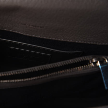 Saint Laurent Sheepskin Matelasse Chevron Monogram Medium College Bag Asphalt 8 of 9