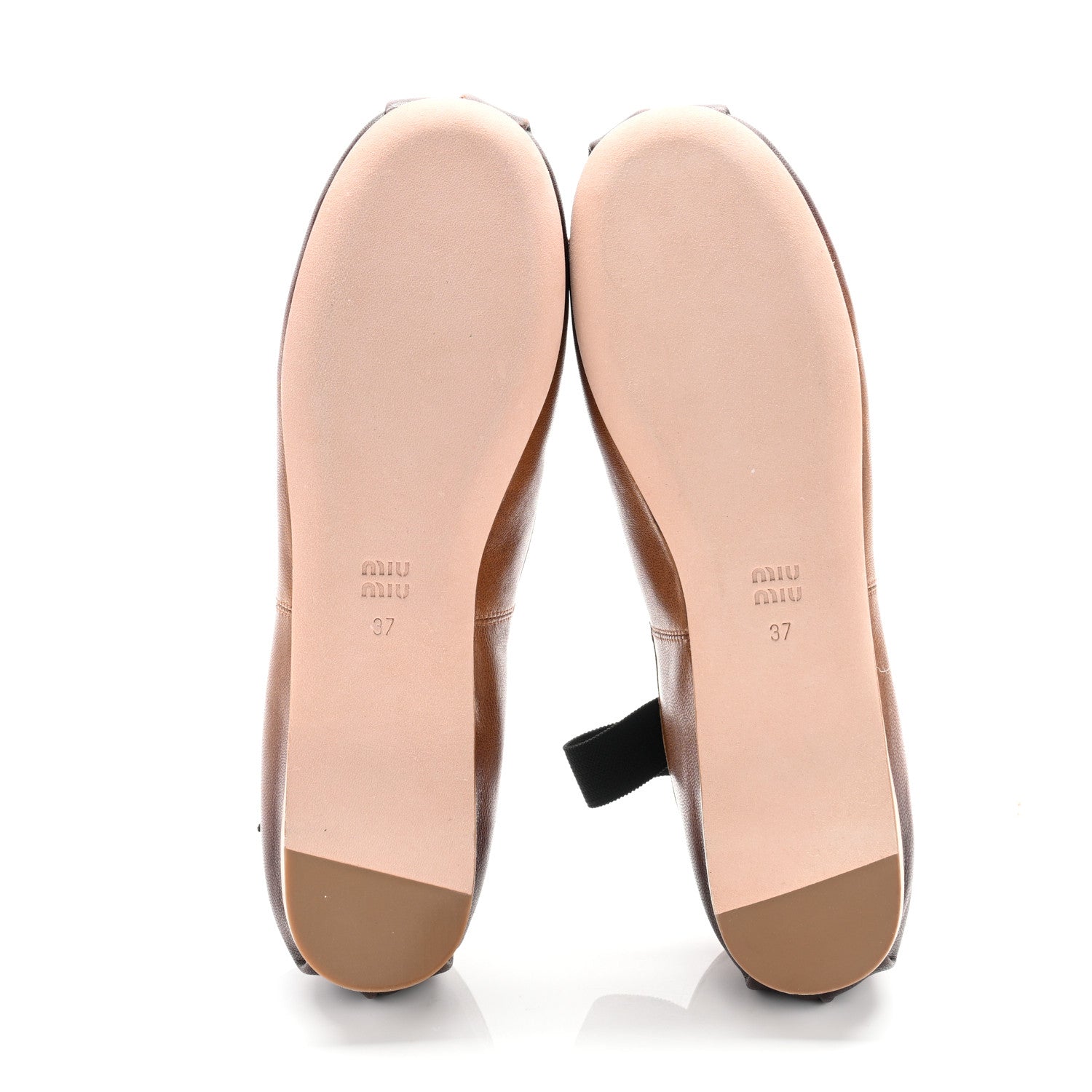 Miu Miu Calfskin Ballerina Flats 37 Caramel 6 of 8