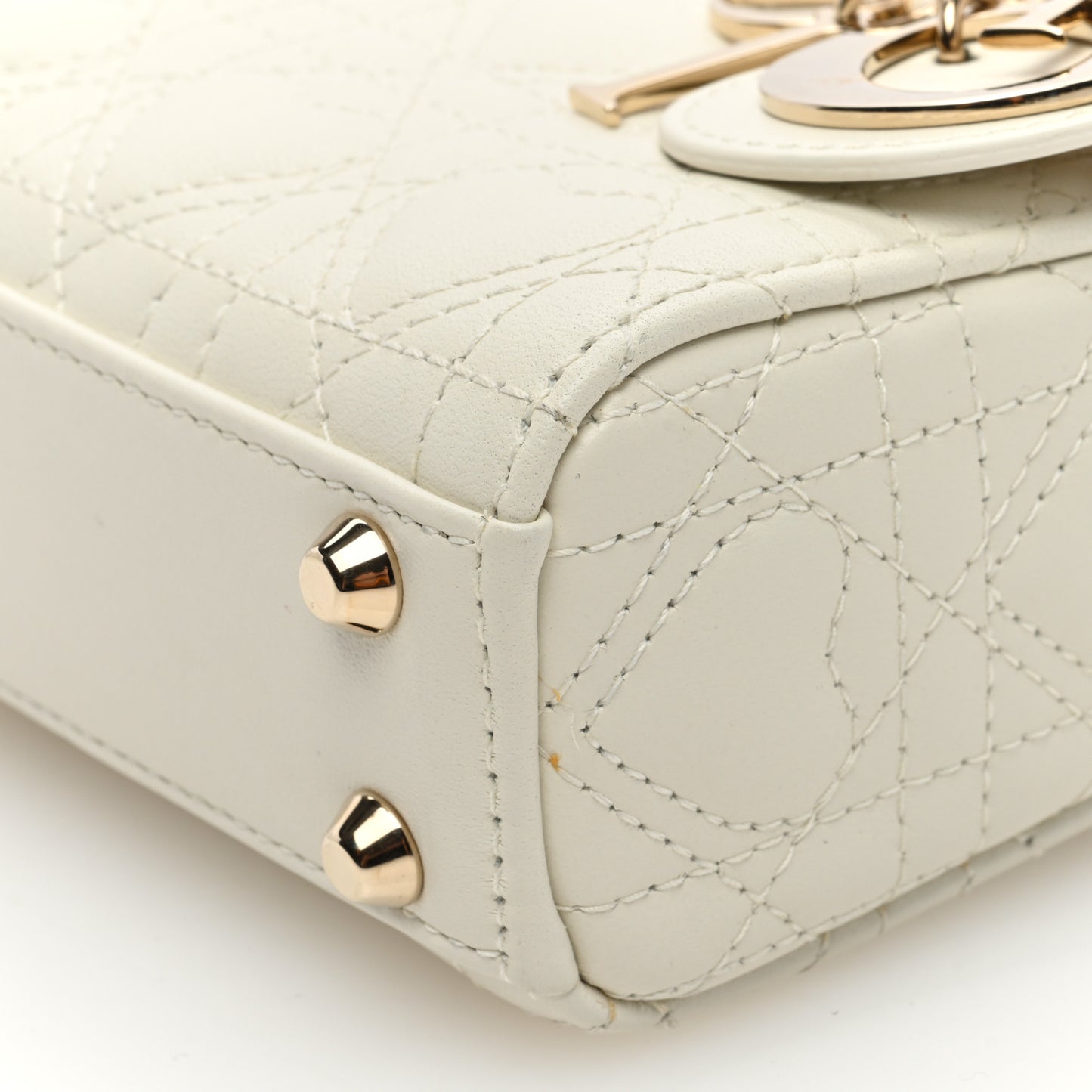Calfskin Cannage Dioramour Micro Lady Dior Dior White