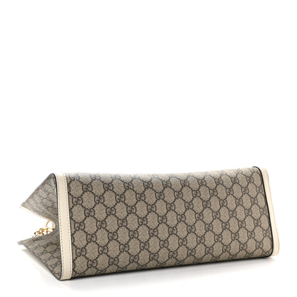 Gucci GG Supreme Monogram Medium Padlock Tote White 4 of 9
