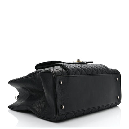 Chanel Metallic Grained Calfskin Quilted Large Casual Pocket Tote Black 4 of 9