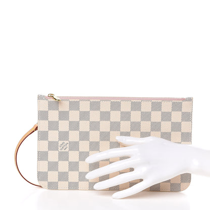 Louis Vuitton Damier Azur Neverfull MM GM Pochette Rose Ballerine 2 of 8