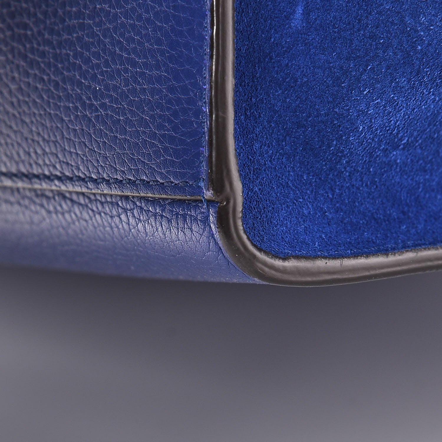 Celine Drummed Calfskin Suede Medium Trapeze Indigo 12 of 12