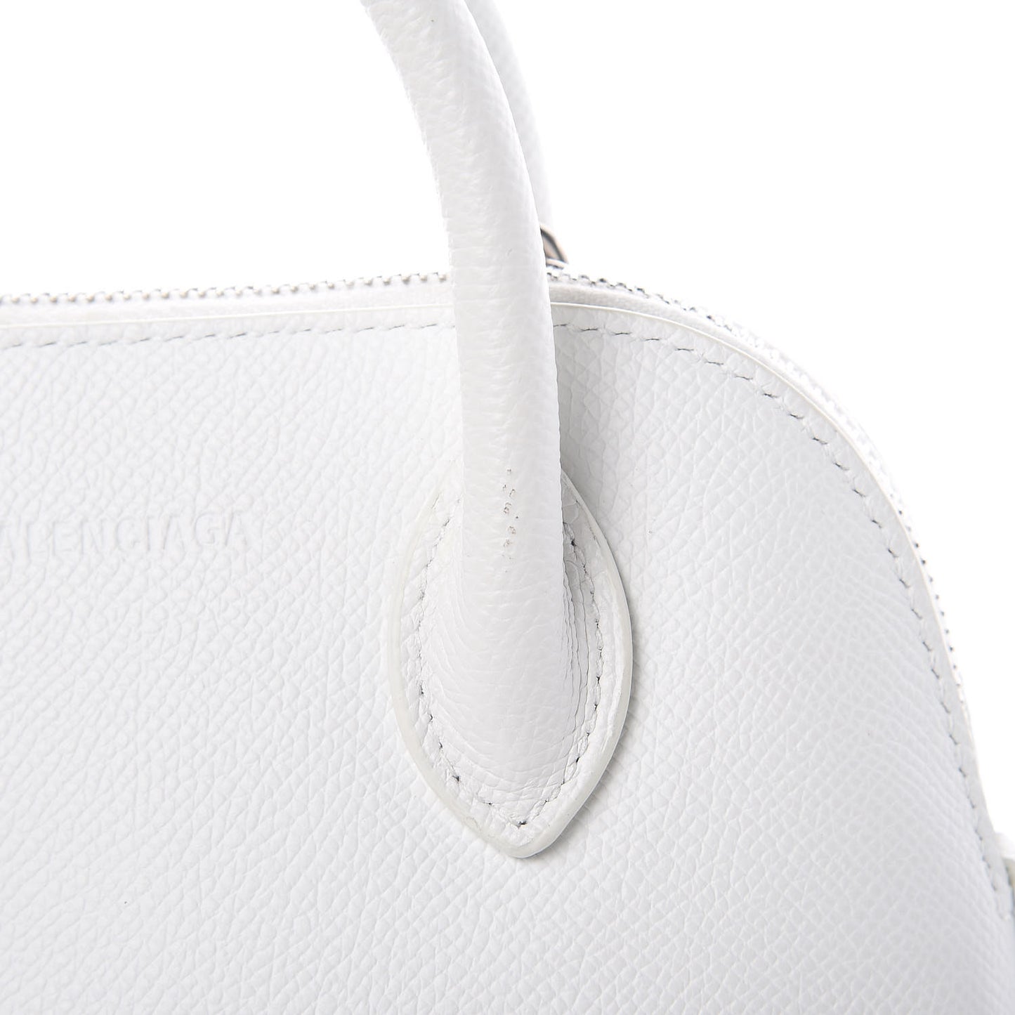 Grained Calfskin XXS Ville Top Handle Bag White Black