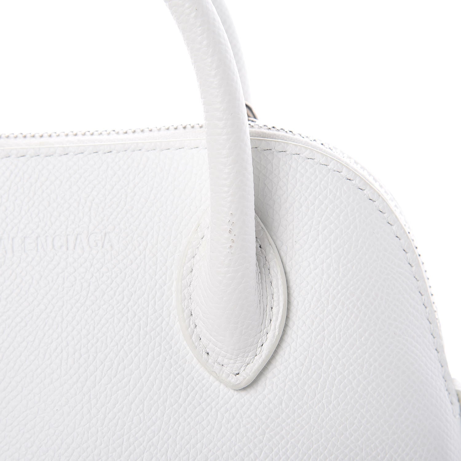 Balenciaga Grained Calfskin XXS Ville Top Handle Bag White Black 7 of 12