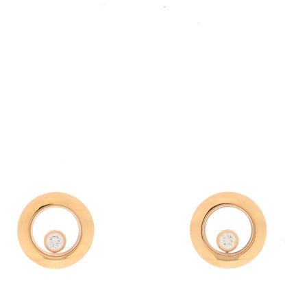 Chopard 18K Yellow Gold Diamond Happy Diamonds Icons Earrings 1 of 5