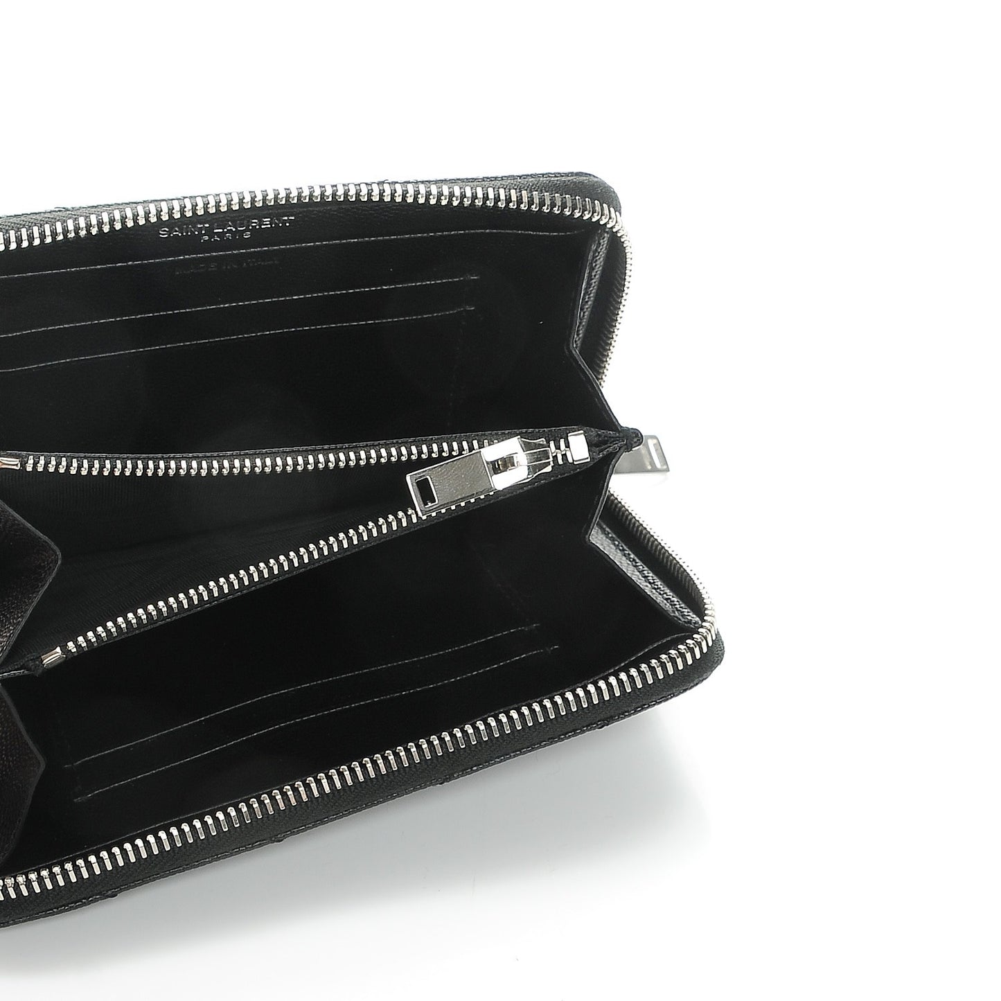 Grain De Poudre Matelasse Chevron Monogram Zip Around Wallet Black
