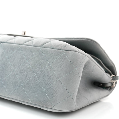 Chanel Iridescent Caviar Quilted Jumbo Double Flap Light Blue 10 of 12