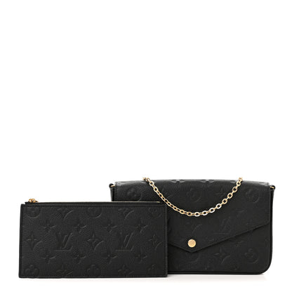 Louis Vuitton Empreinte Pochette Felicie Chain Wallet Black 1 of 12