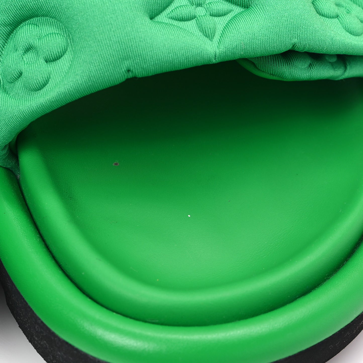 Technical Fabric Embossed Monogram Pool Pillow Comfort Mules 41 Green