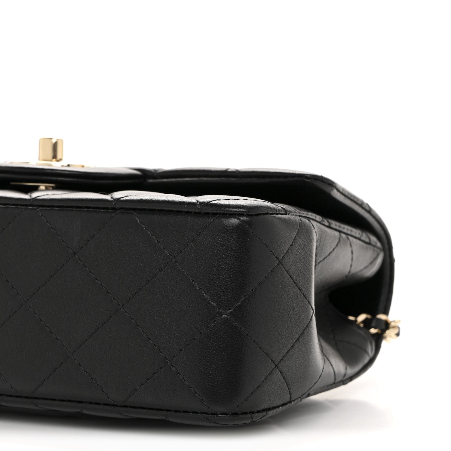 Chanel Lambskin Quilted Mini Top Handle Rectangular Flap Black 10 of 12