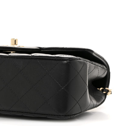 Chanel Lambskin Quilted Mini Top Handle Rectangular Flap Black 10 of 12