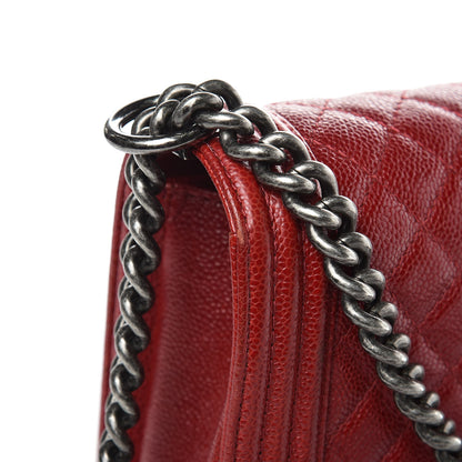 Chanel Caviar Quilted New Medium Boy Flap Dark Red 14 of 33