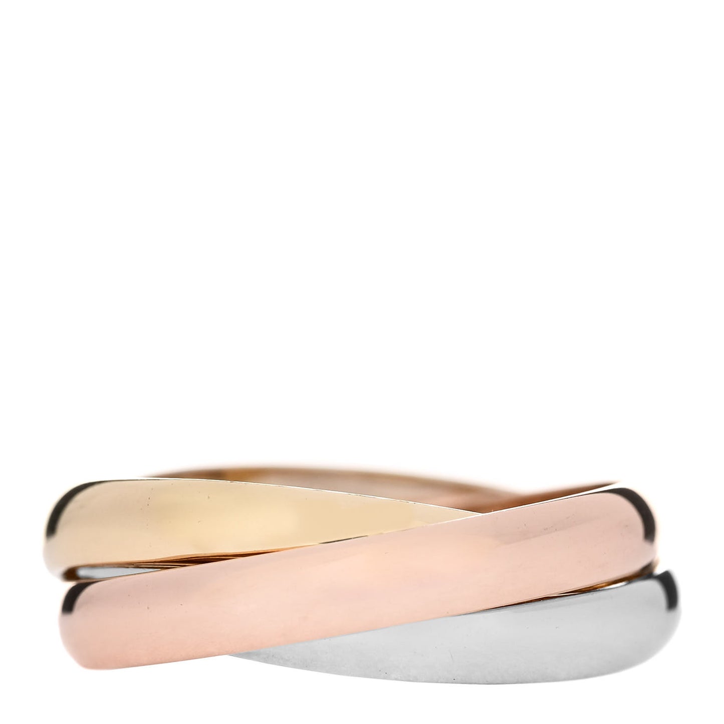 18K Pink Yellow White Gold Small Trinity Ring 46 3.75