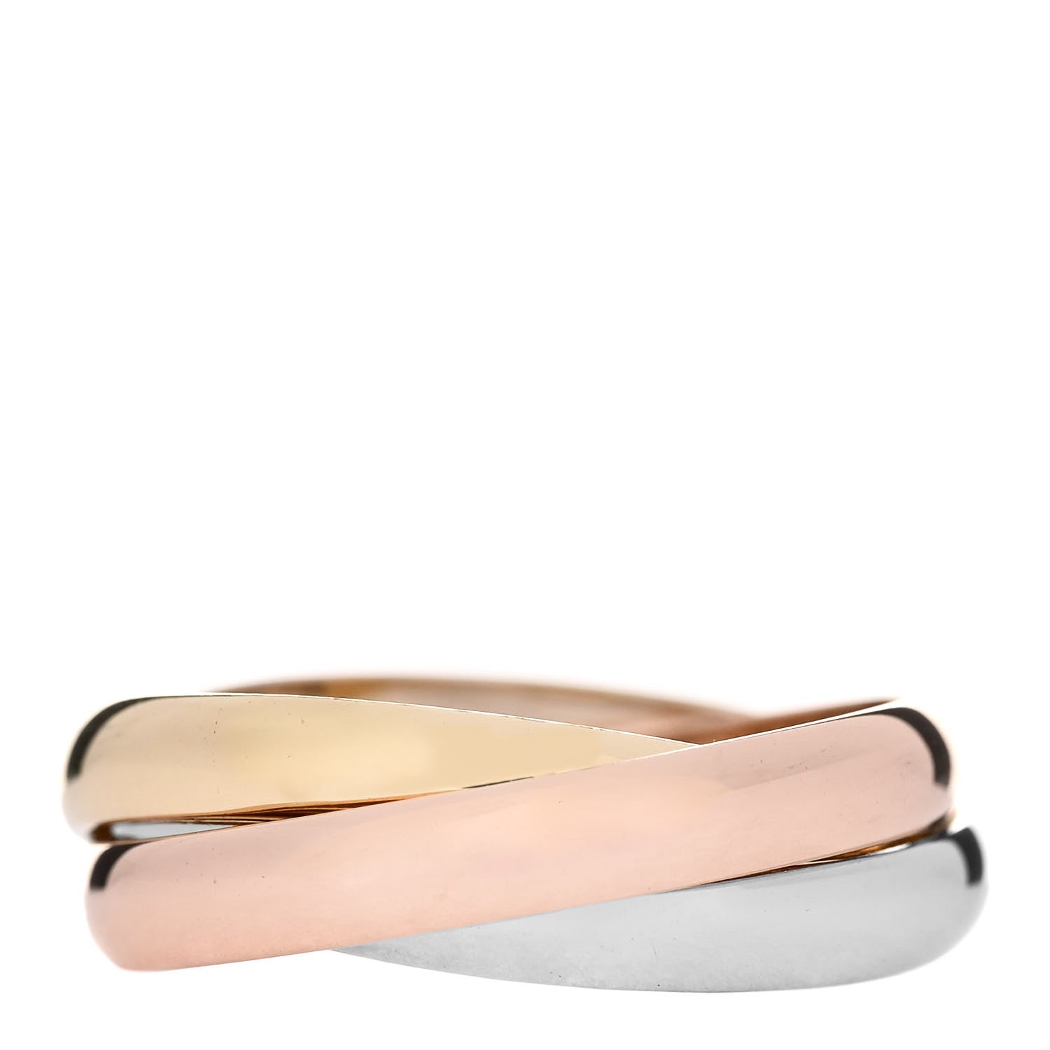 Cartier 18K Pink Yellow White Gold Small Trinity Ring 46 3.75 1 of 6
