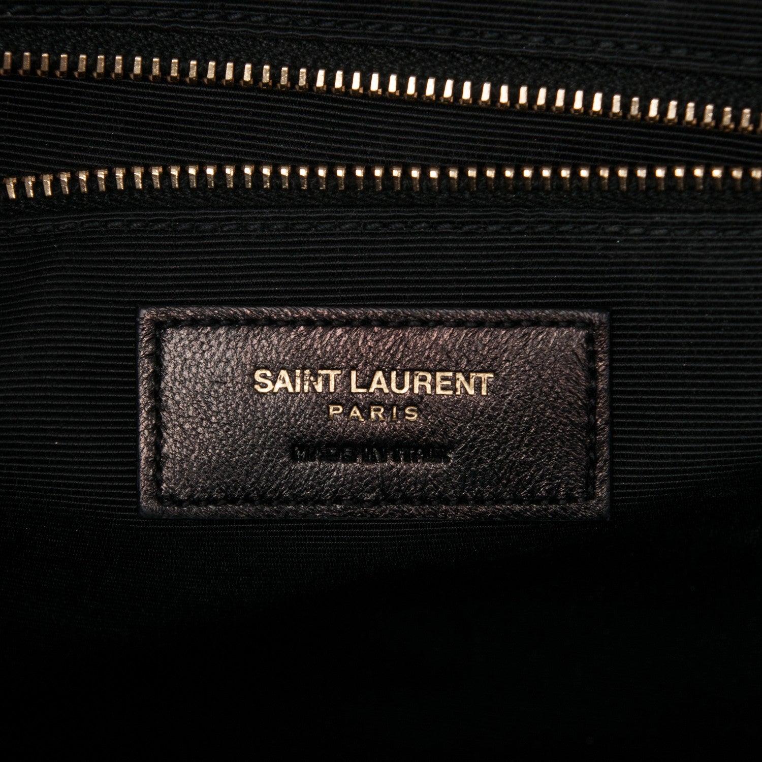 Saint Laurent Grain De Poudre Matelasse Chevron Large Monogram Satchel Black 6 of 11