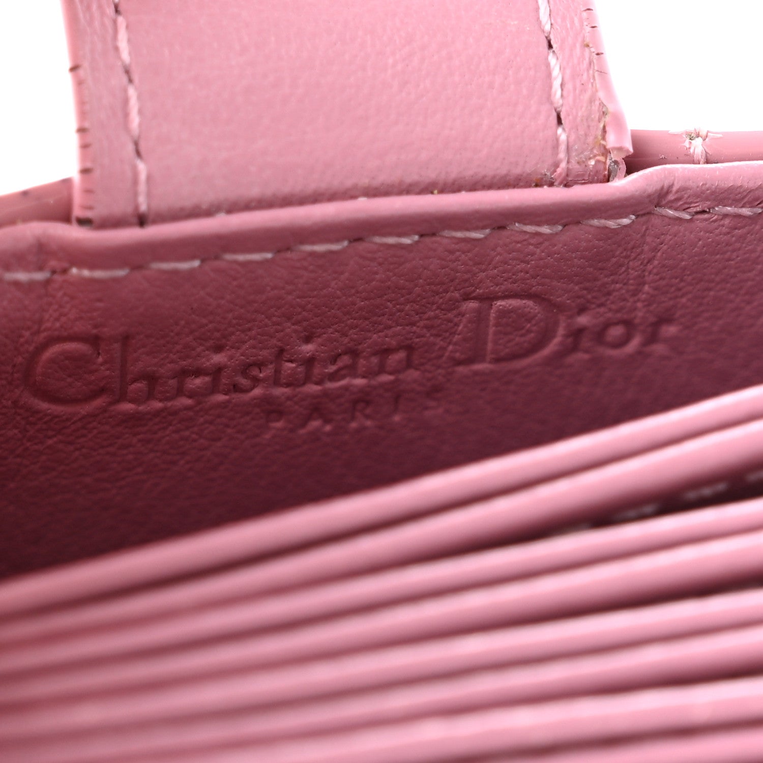 Christian Dior Patent Cannage Lady Dior 5-Gusset Card Holder Rose Clair 6 of 6