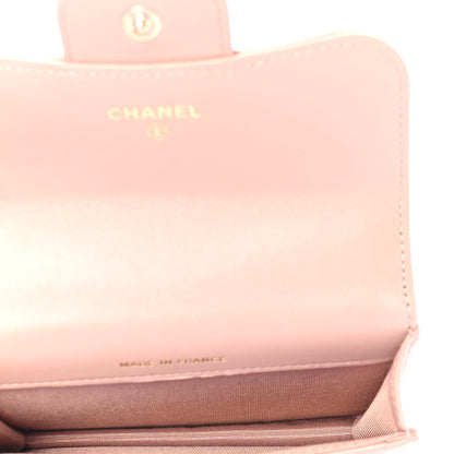 Chanel Lambskin Quilted Top Handle Flap Coin Purse With Chain Beige 4 of 4