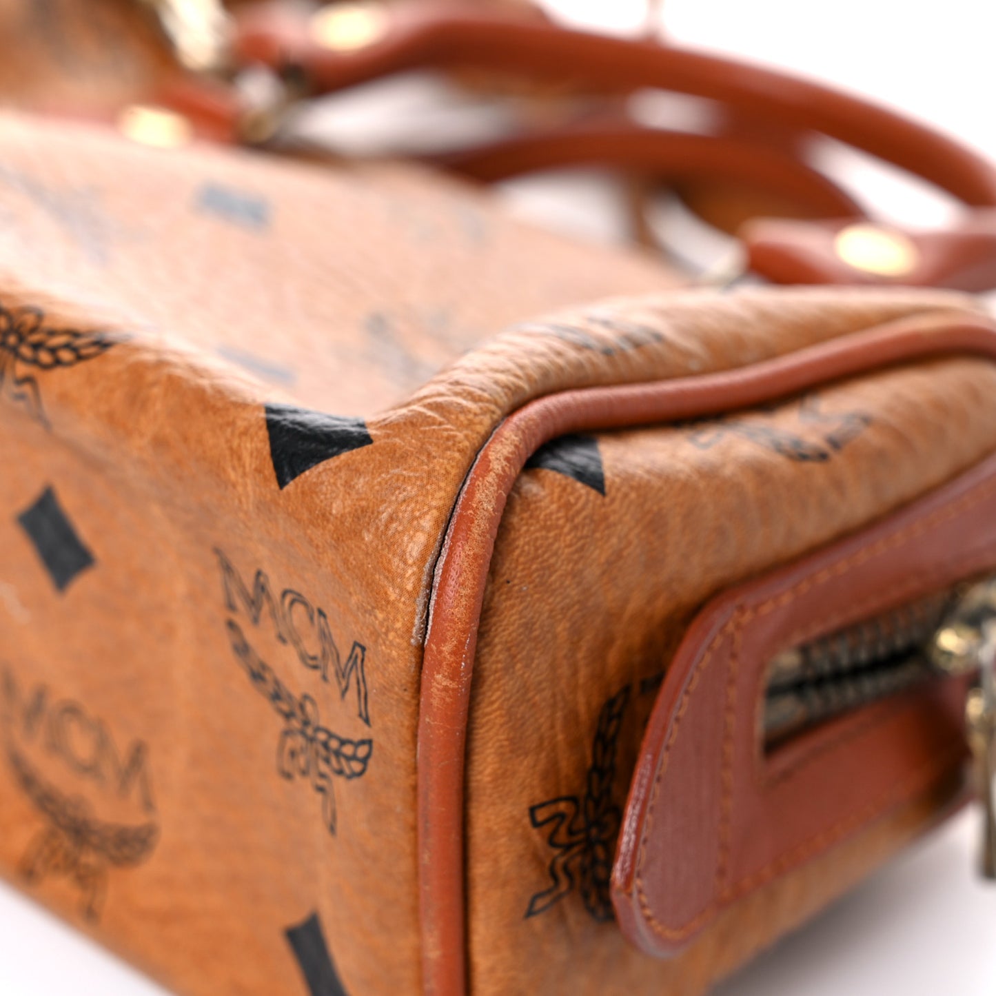 Visetos Mini Boston Bag Cognac