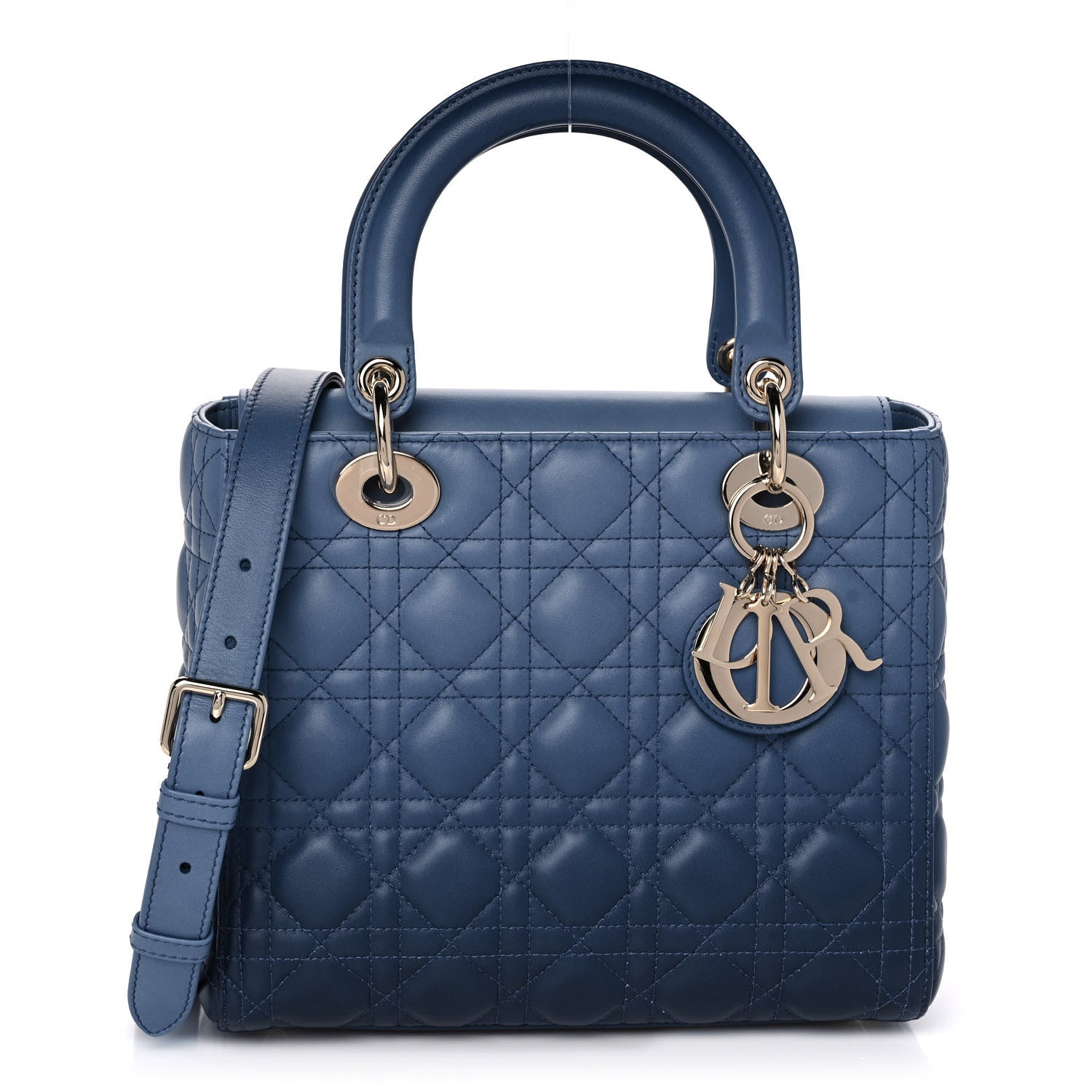 Christian Dior Lambskin Cannage Gradient Medium Lady Dior Blue 1 of 11