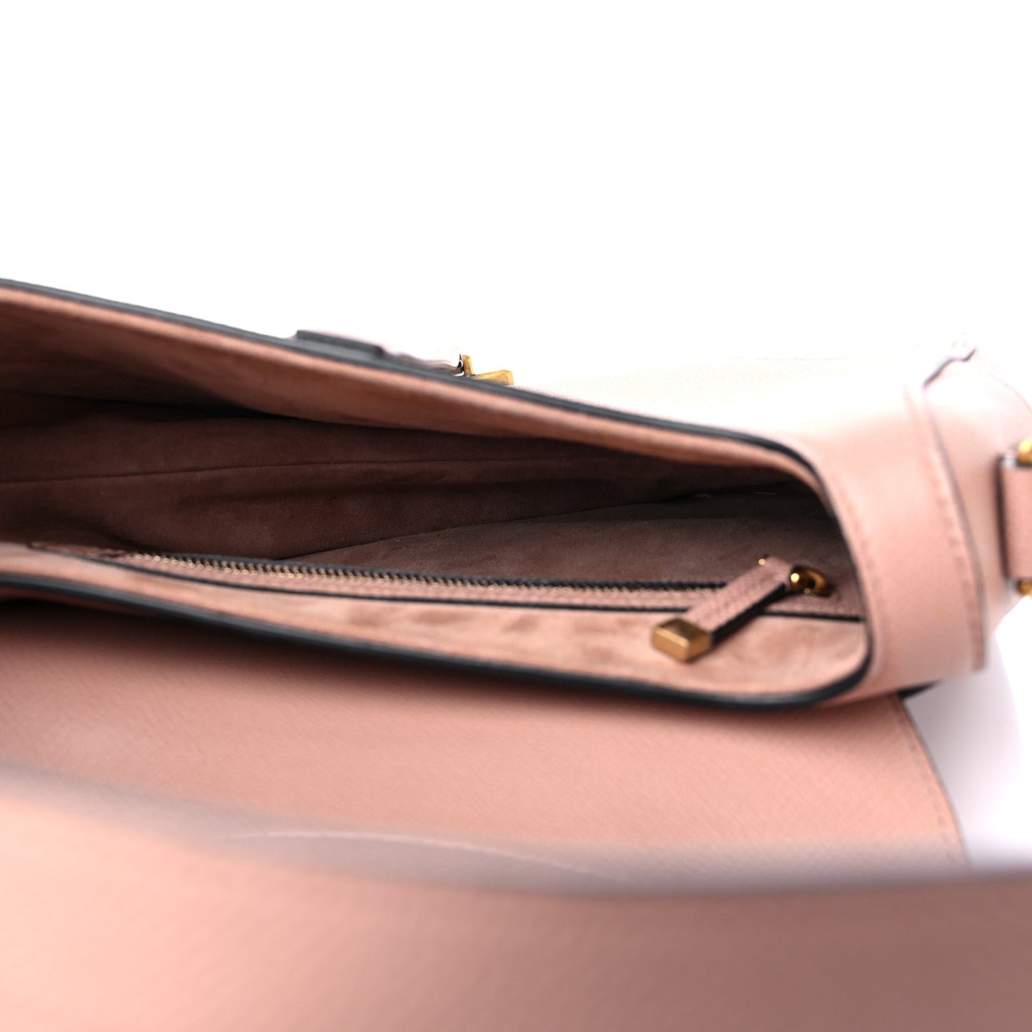 Grained Calfskin Saddle Bag Pink