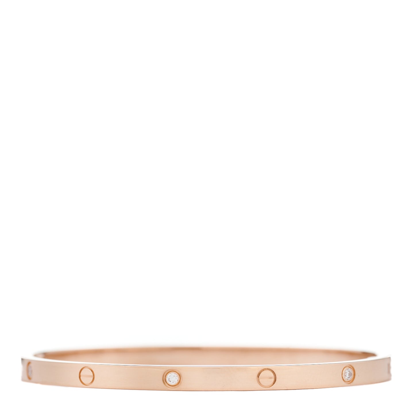 18K Pink Gold 6 Diamond Small LOVE Bracelet 16