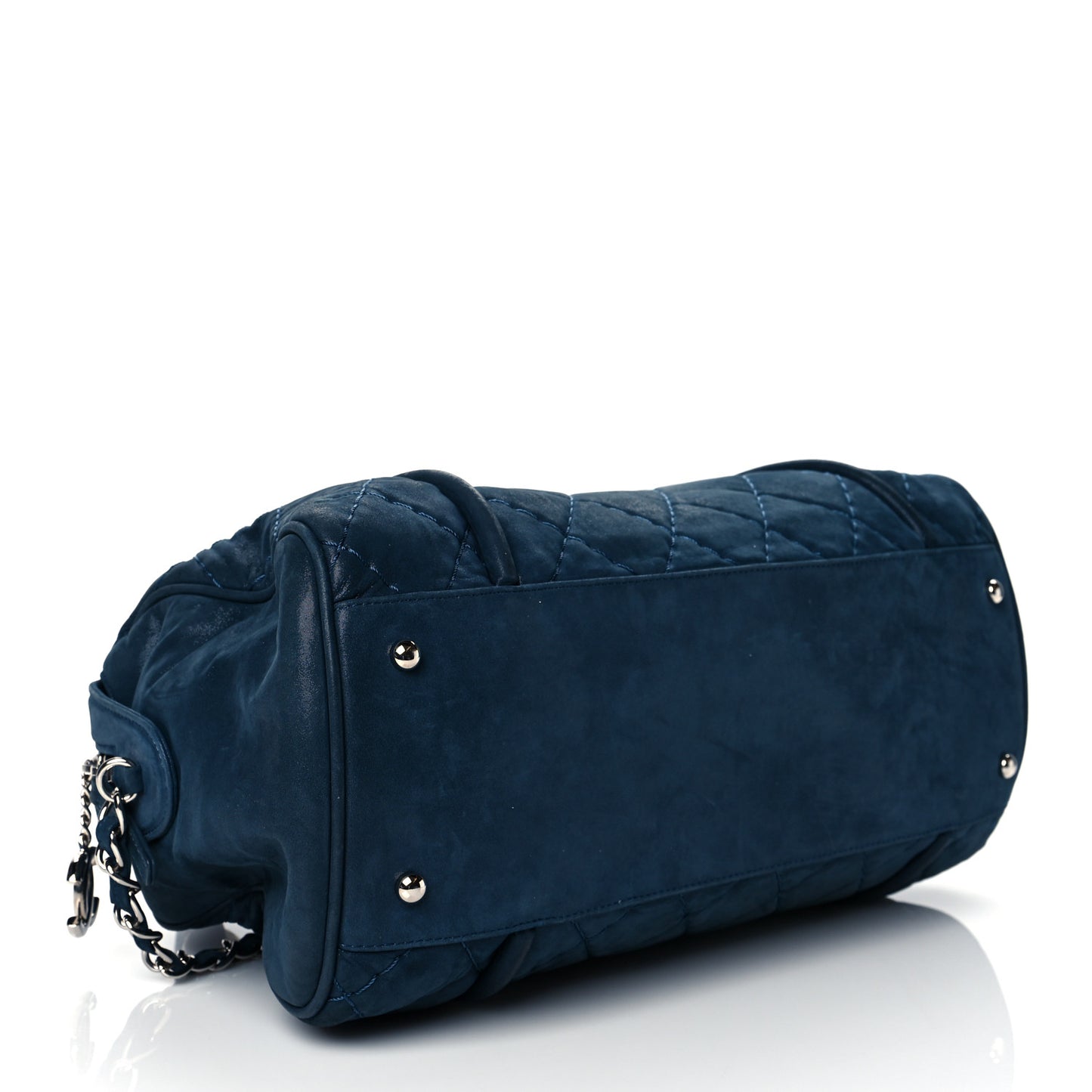 Iridescent Calfskin Quilted Relax CC Bowler Blue