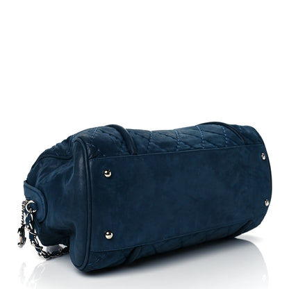 Chanel Iridescent Calfskin Quilted Relax CC Bowler Blue 4 of 12