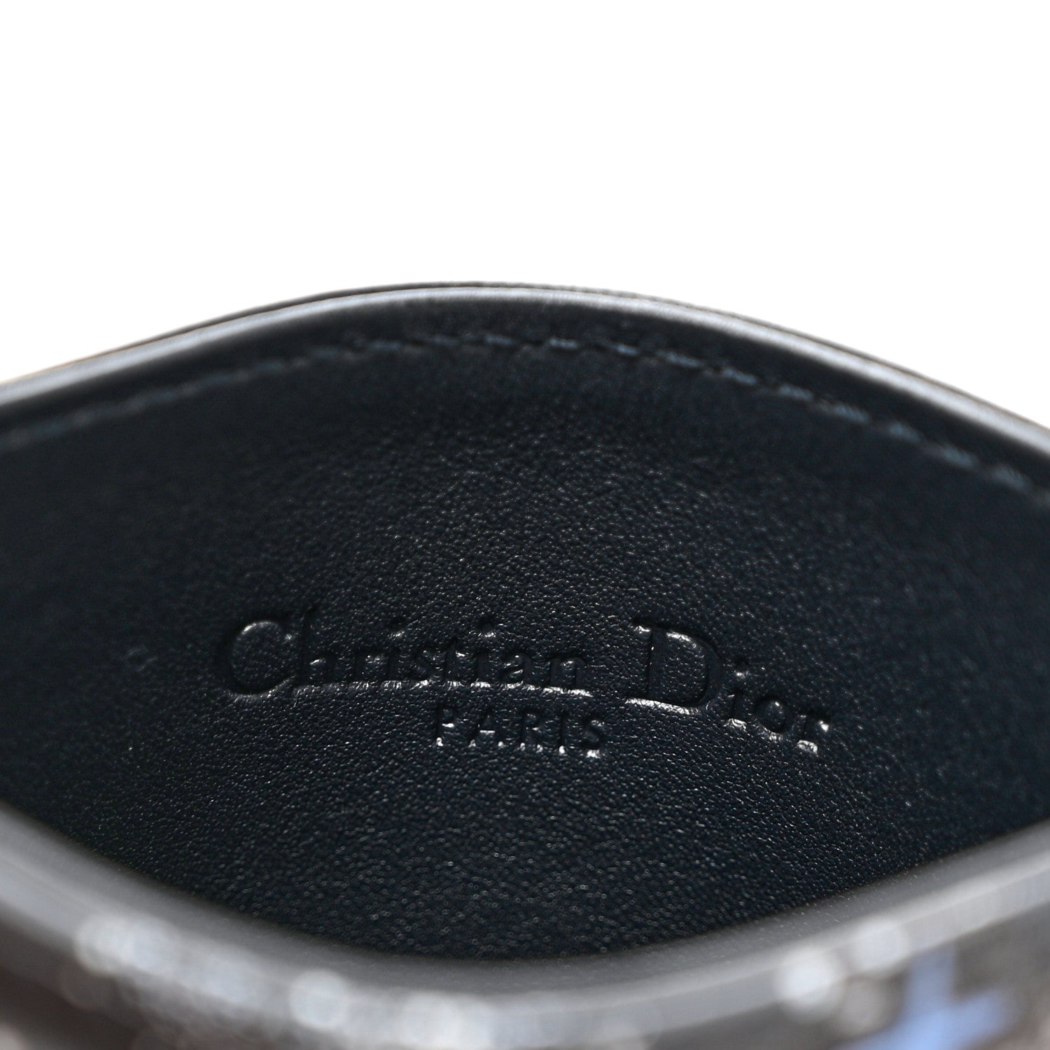 Christian Dior Calfskin Printed Nature Ballet Lady Dior Card Holder Blue 6 of 7