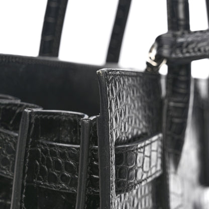 Saint Laurent Calfskin Crocodile Embossed Baby Sac De Jour Black 15 of 15