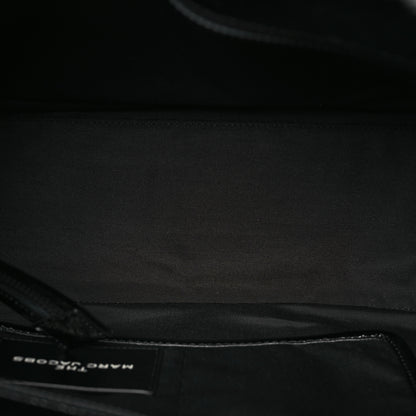 Marc Jacobs Shiny Calfskin Faux Shearling Large The Traveler Tote Bag Black 5 of 12