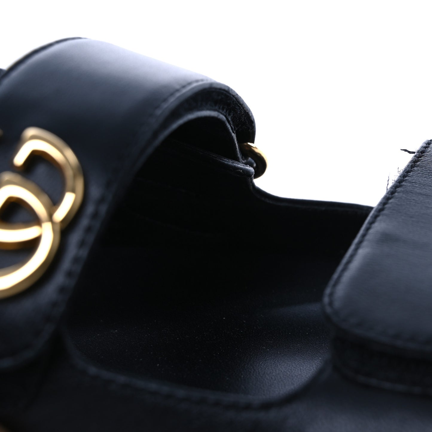 Calfskin Mini Double G Womens Isla Dad Sandals 37 Black