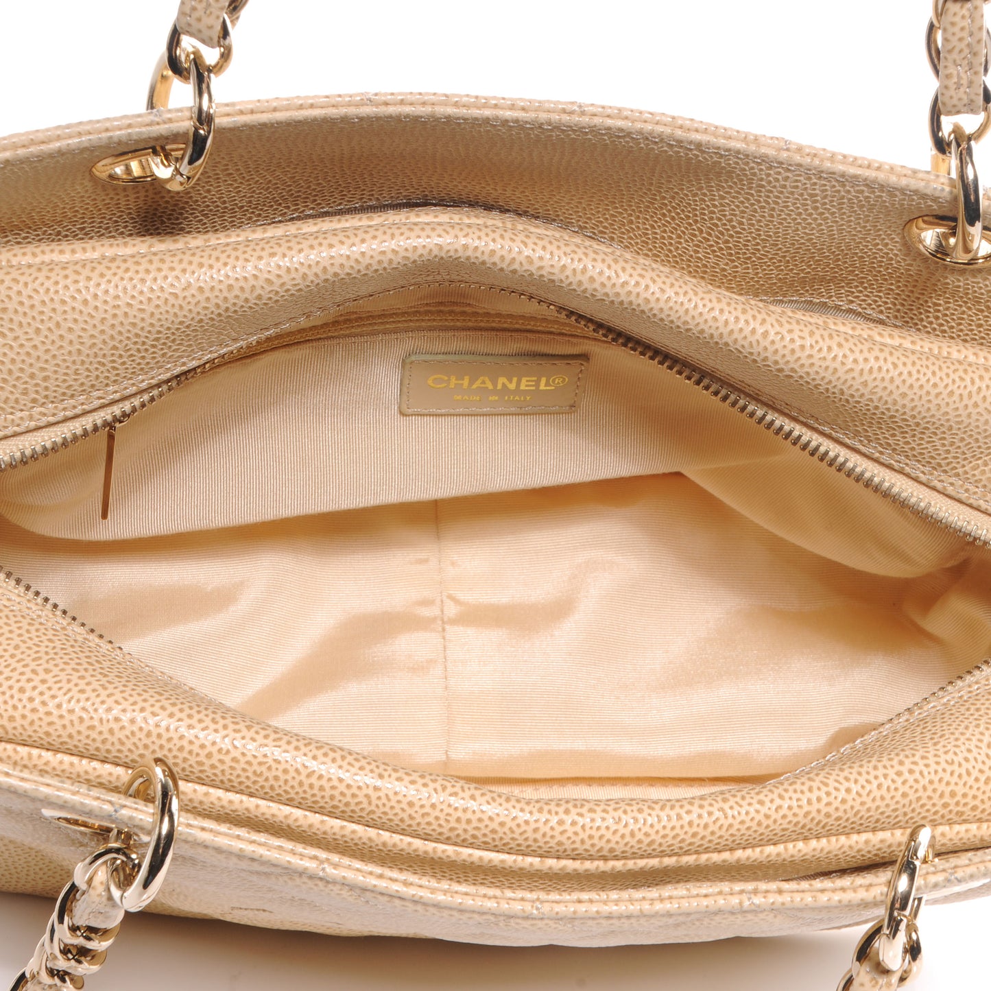 Caviar Quilted Petit Timeless Tote PTT Beige