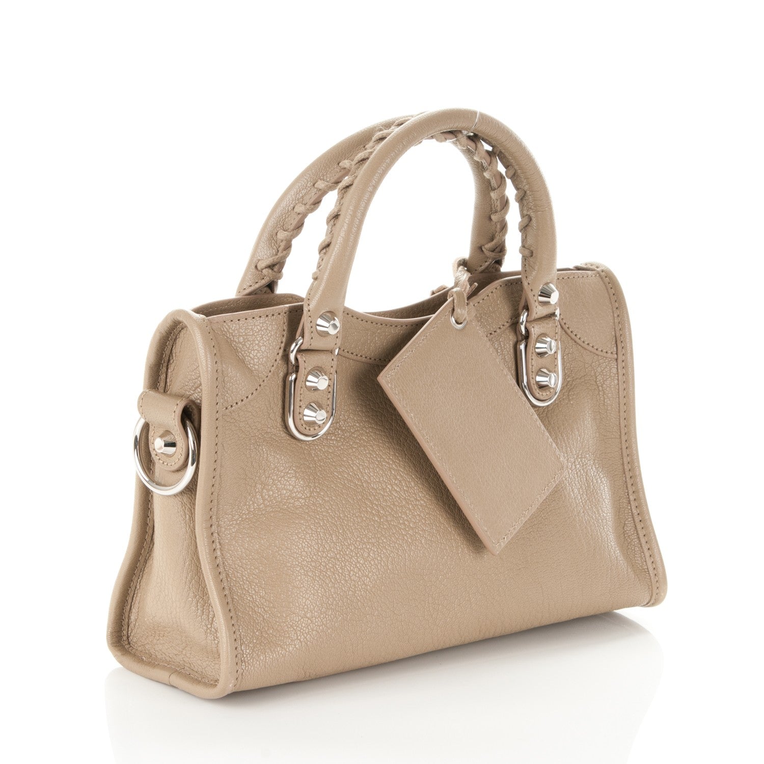 Balenciaga Chevre Silver Metallic Edge Hardware Mini City Beige Latte 3 of 7