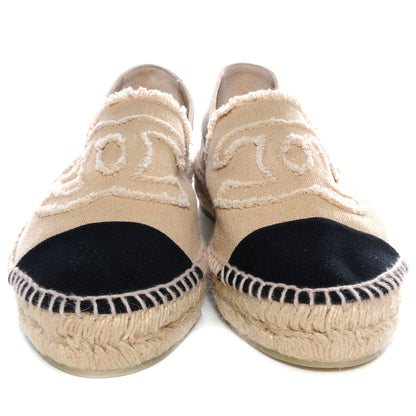 Chanel Toile Espadrilles Beige Black 41 2 of 6
