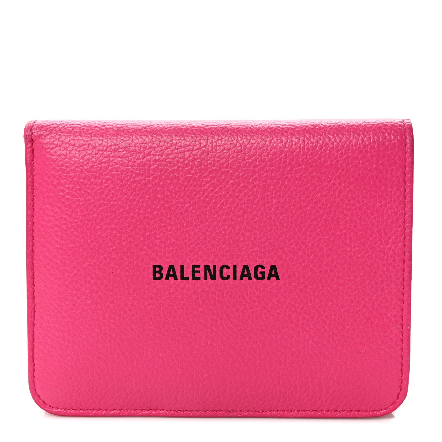 Calfskin Logo Medium Cash Wallet Acid Fuchsia