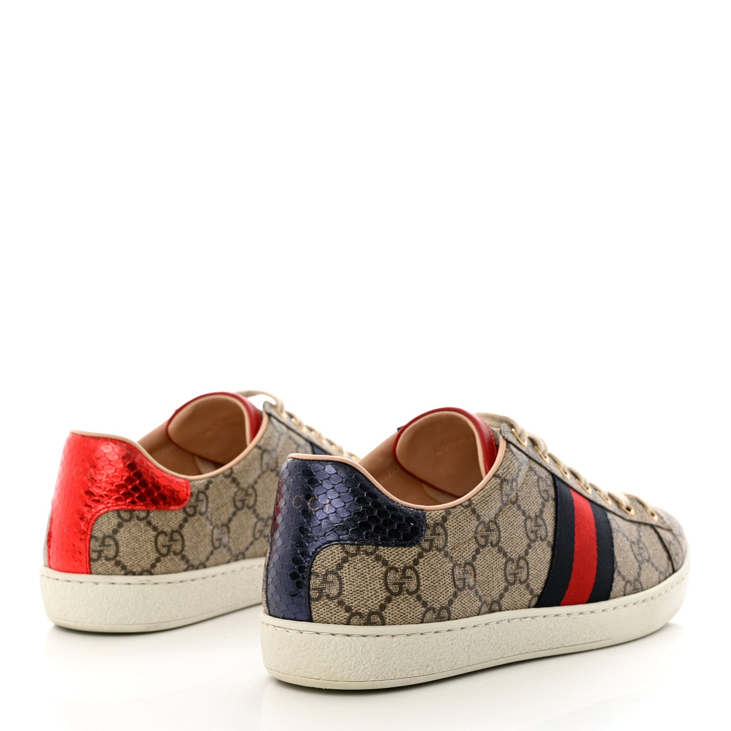 Gucci GG Supreme Monogram Womens Ace Low-Top Sneaker 38 Beige 4 of 9