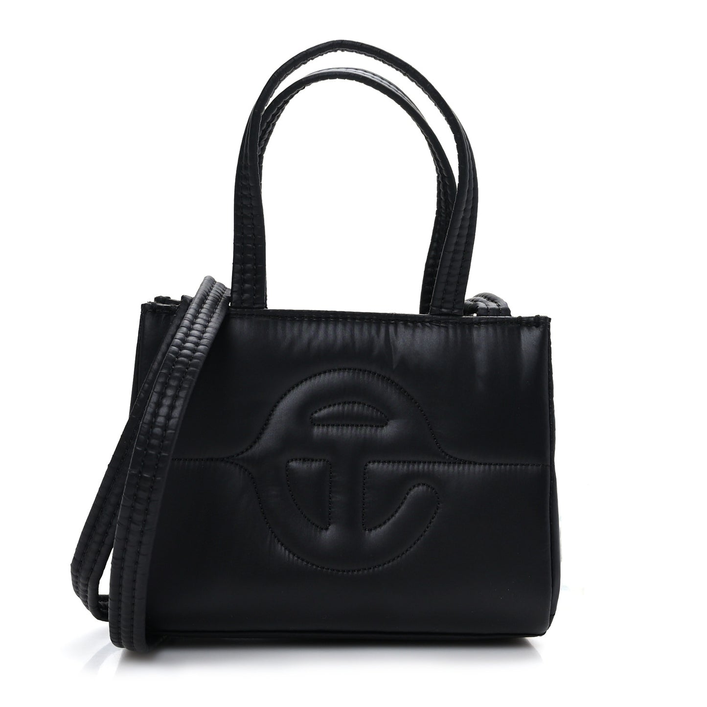 Nylon Small Puff Shopping Bag Black