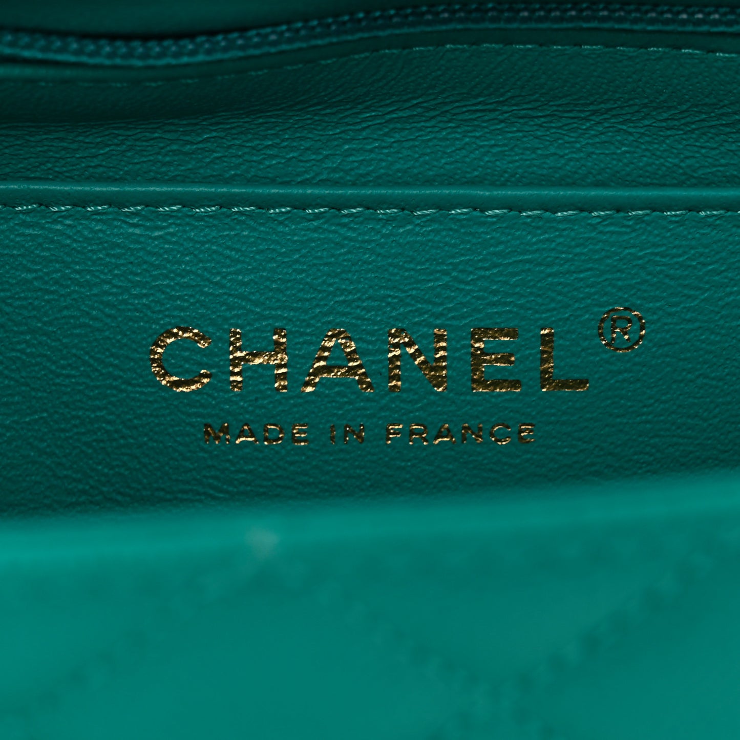 Caviar Quilted Mini Rectangular Flap Turquoise
