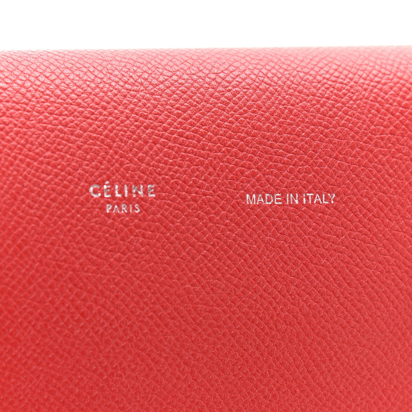 Grained Calfskin Clutch On Strap Bag Scarlet