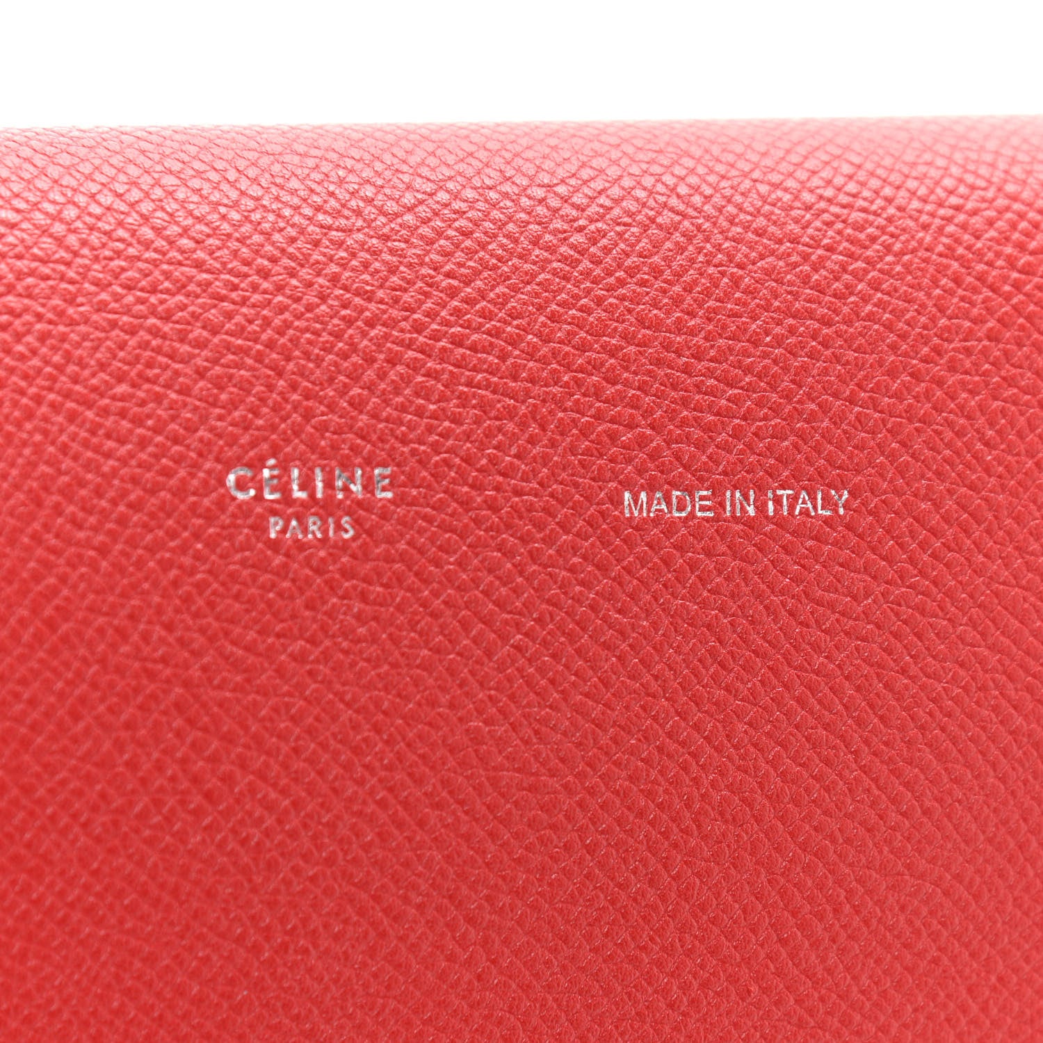 Celine Grained Calfskin Clutch On Strap Bag Scarlet 6 of 13