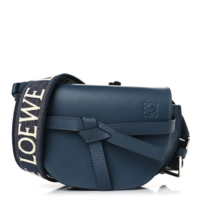 Loewe Calfskin Jacquard Mini Gate Crossbody Bag Onyx Blue 1 of 9