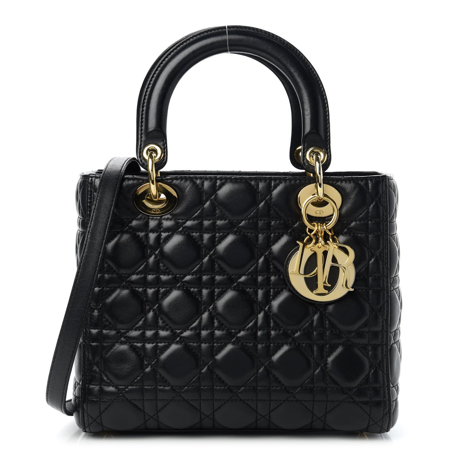 Christian Dior Lambskin Cannage Medium Lady Dior Black 1 of 10