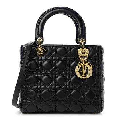 Christian Dior Lambskin Cannage Medium Lady Dior Black 1 of 10