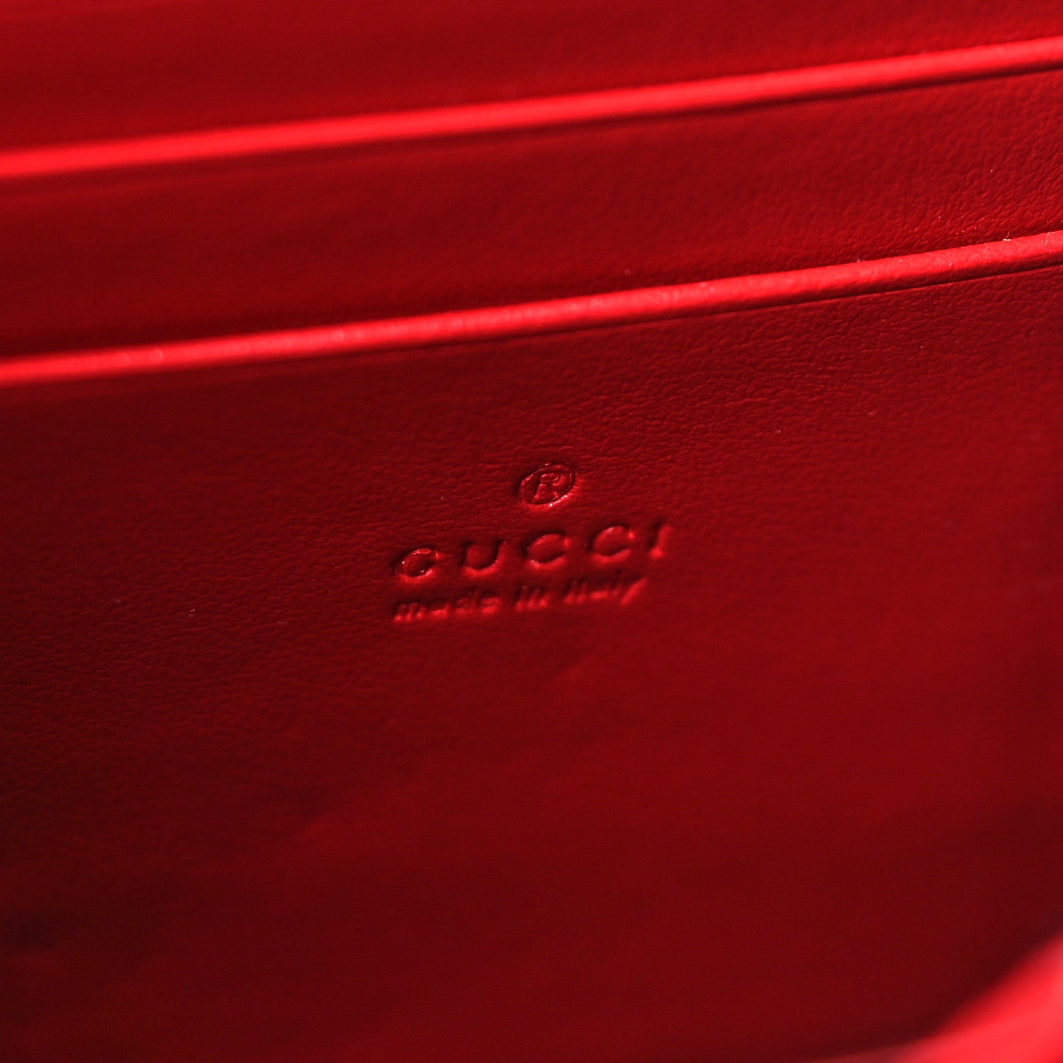 Gucci Calfskin Matelasse GG Marmont Chain Wallet Hibiscus Red 6 of 9