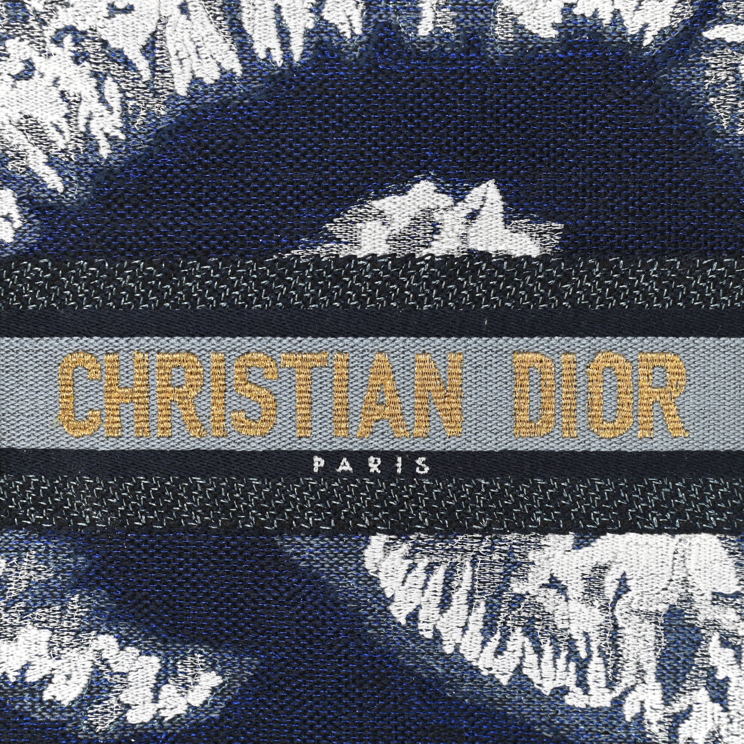 Christian Dior Canvas Canvas Embroidered Tie Dye Vertical Book Tote Blue Multicolor 7 of 12